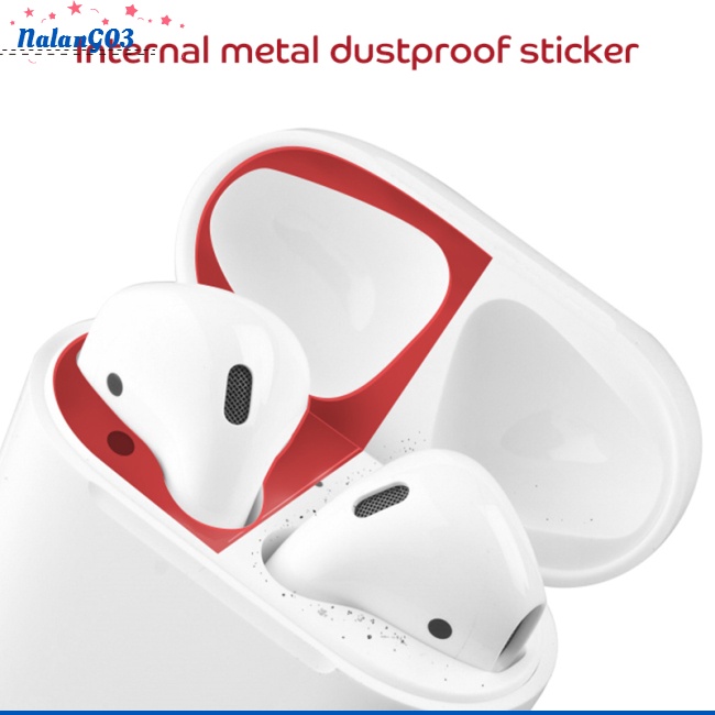 Miếng Dán Viền Kim Loại Mạ Kim Loại Chống Bụi Bảo Vệ Tai Nghe Bluetooth Không Dây Airpods