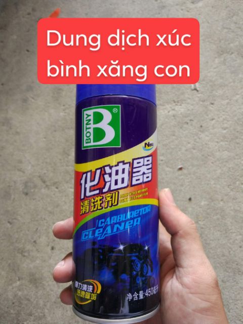 DUNG DỊCH XÚC BÌNH XĂNG CON BOTNY 450ML, XỊT RỬA HỌNG GA, VỆ SINH KIM PHUN SIÊU SẠCH TIỆN LỢI