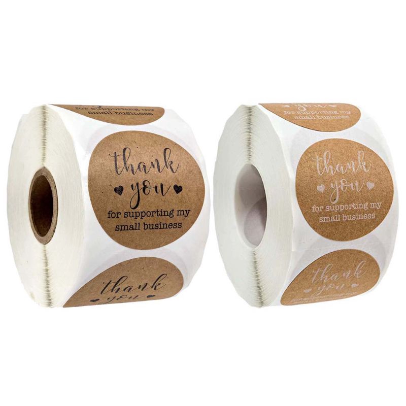 Set 500 Miếng Dán Chữ Thank You For Supporting My Business Stickers Scrapbook