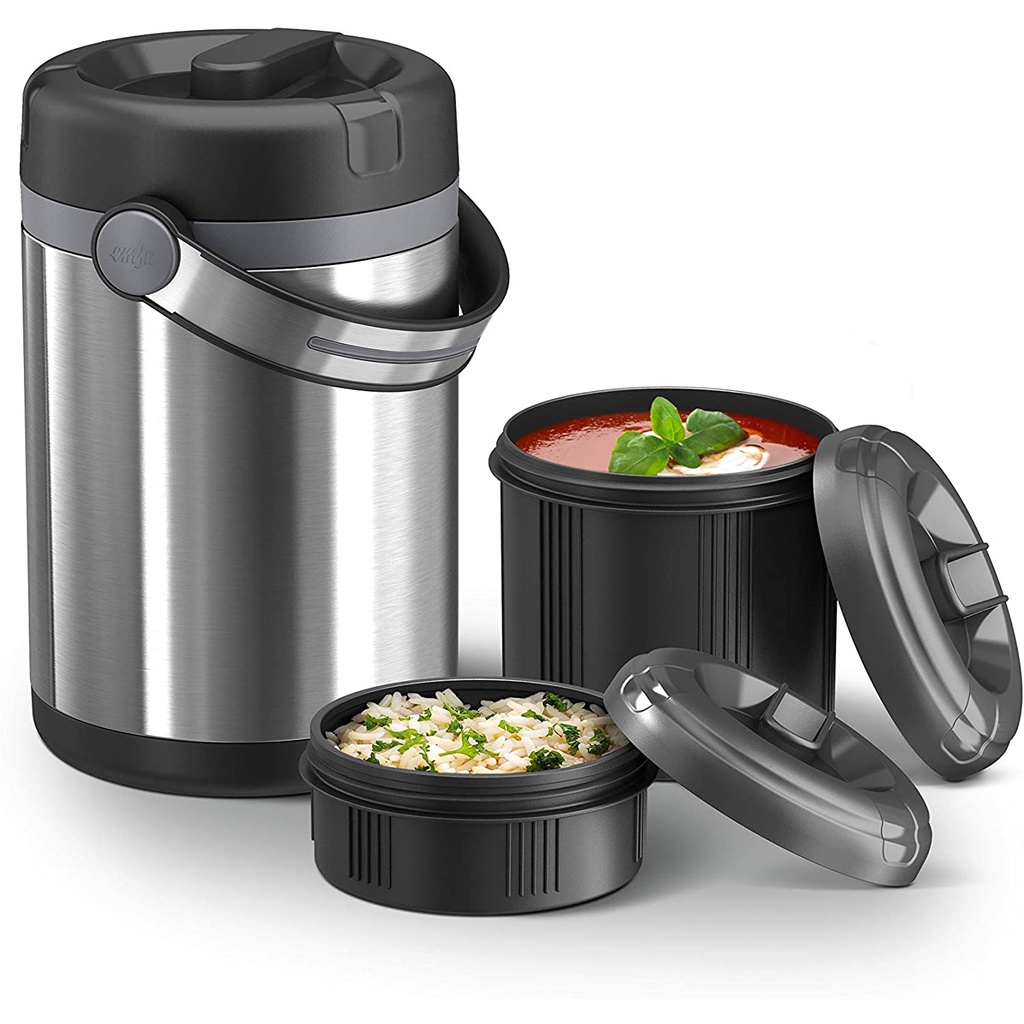 Cặp lồng giữ nhiệt EMSA Mobility 2 ngăn đựng thực phẩm dung tích 1.2L chất liệu inox cao cấp chống gỉ