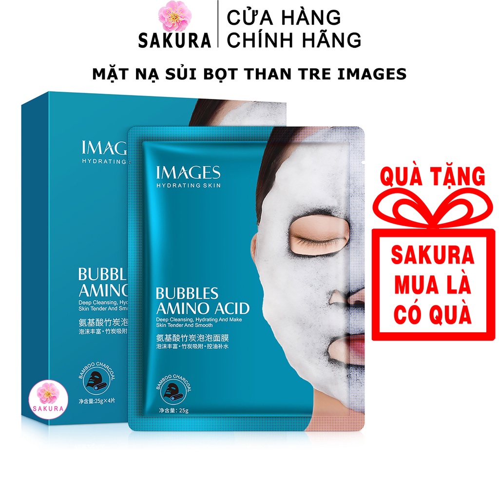 Mặt nạ sủi bọt thải độc hút chì than hoạt tính IMAGES Mask dưỡng da kiểm soát dầu sạch mụn nội địa trung Sakura 25ml