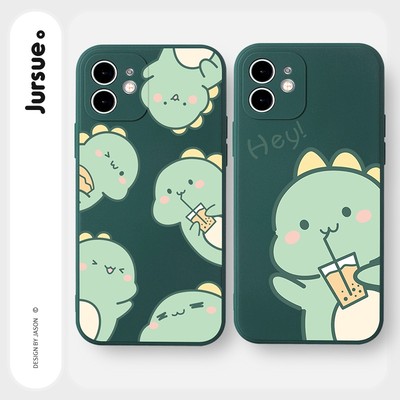 Ốp lưng JURSUE hoạt hình cặp đôi dễ thương đẹp cho iPhone 16 15 14 13 12 11 Pro Max SE 2020 X XR XS ip 8 7 Plus kute Y245