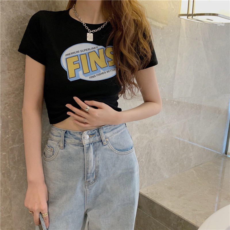 Áo thun ZHELIHANGFEI tay ngắn in họa tiết thời trang gợi cảm tùy chọn màu sắc