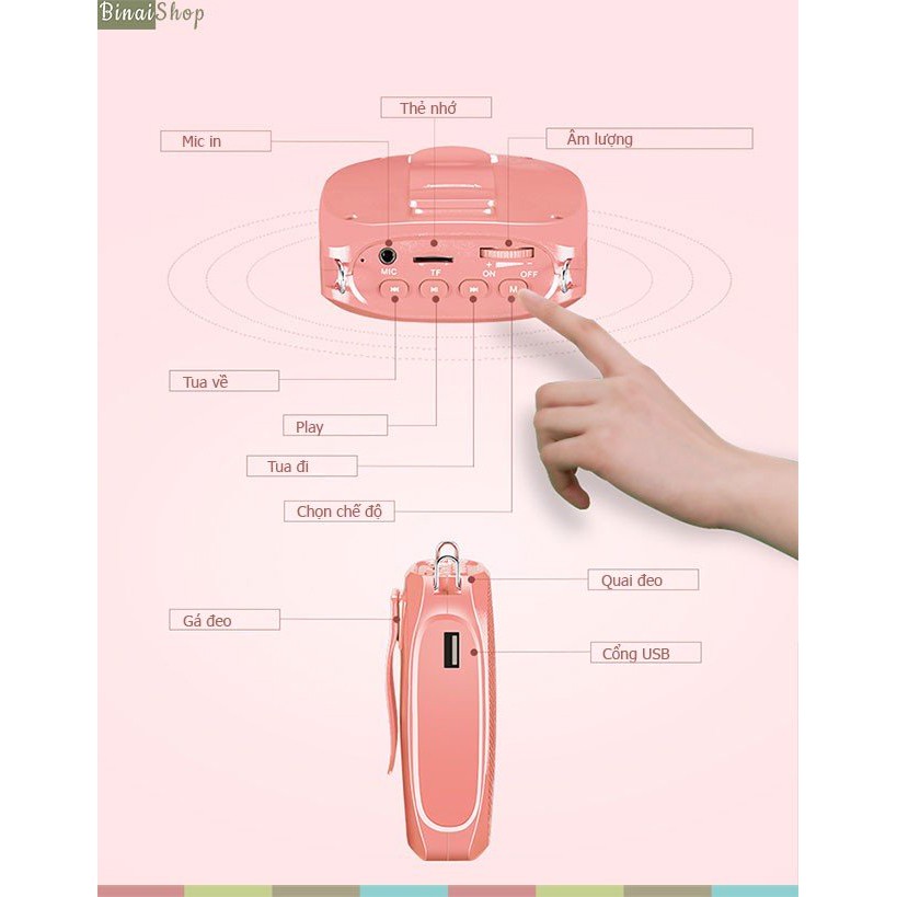 SHIDU SD-S615 màu đen- Máy Trợ Giảng Không Dây (UHF)