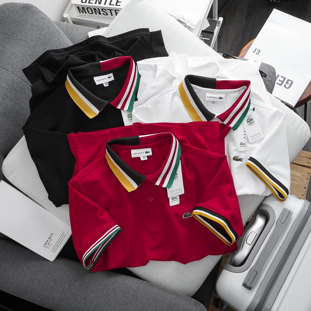 Áo Thun Cổ Trụ Polo LACOSTE Vải Cá Sấu (ẢNH THẬT 100%)