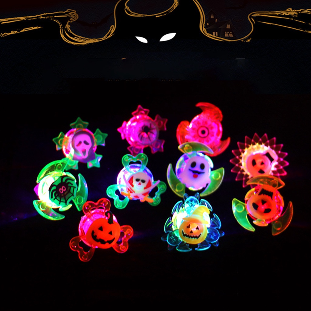 Ezbuy Nhẫn Xoay Có Đèn LED Nhiều Màu Siêu Sáng Nhỏ Gọn Tinh Tế Giải Trí Halloween Cho Trẻ Em