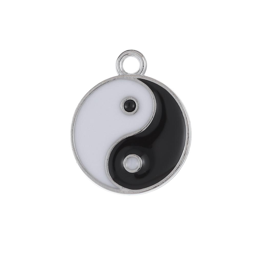 Mặt Vòng cổ Âm Dương Trắng Đen