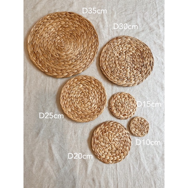 Lót Lục Bình, Lót Cói HUNGPHUC, dùng lót đĩa / decor trang trí trong nhà