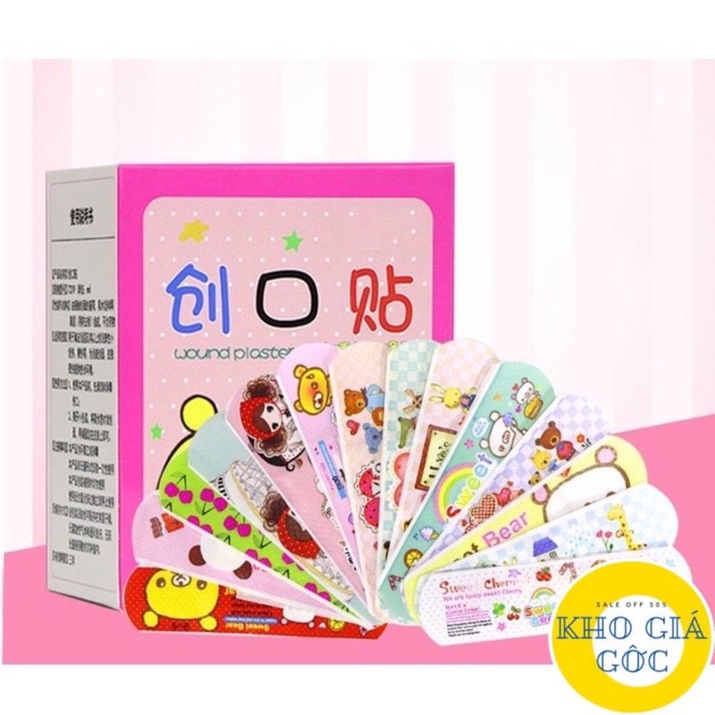 Băng dán y tế urgo hộp 100 miếng,băng dán cute