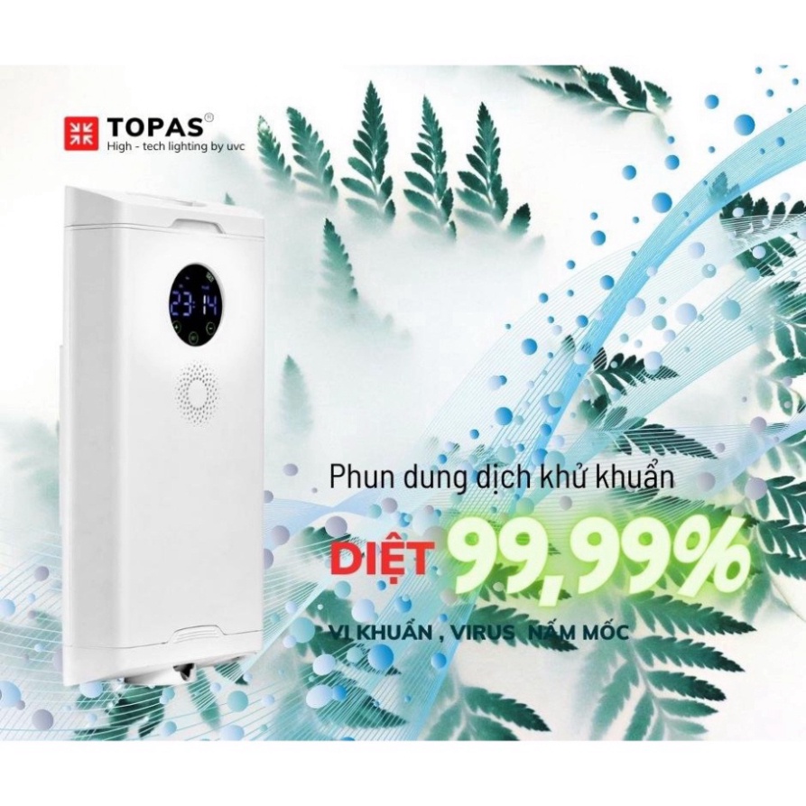 Máy khử khuẩn đa năng 3 trong 1 Topas - Khuếch tán tinh dầu - Luân chuyển hạt ion âm trong không khí