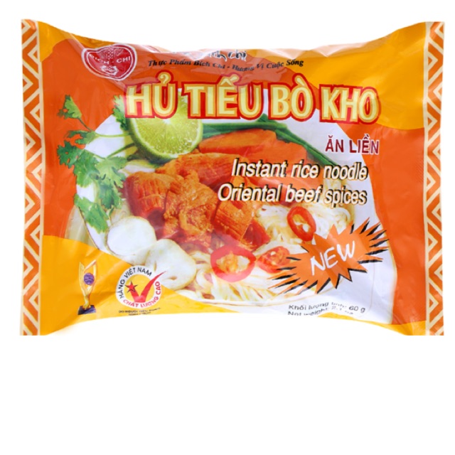 Hủ tiếu ăn liền Bích Chi hương vị Bò kho gói 60g