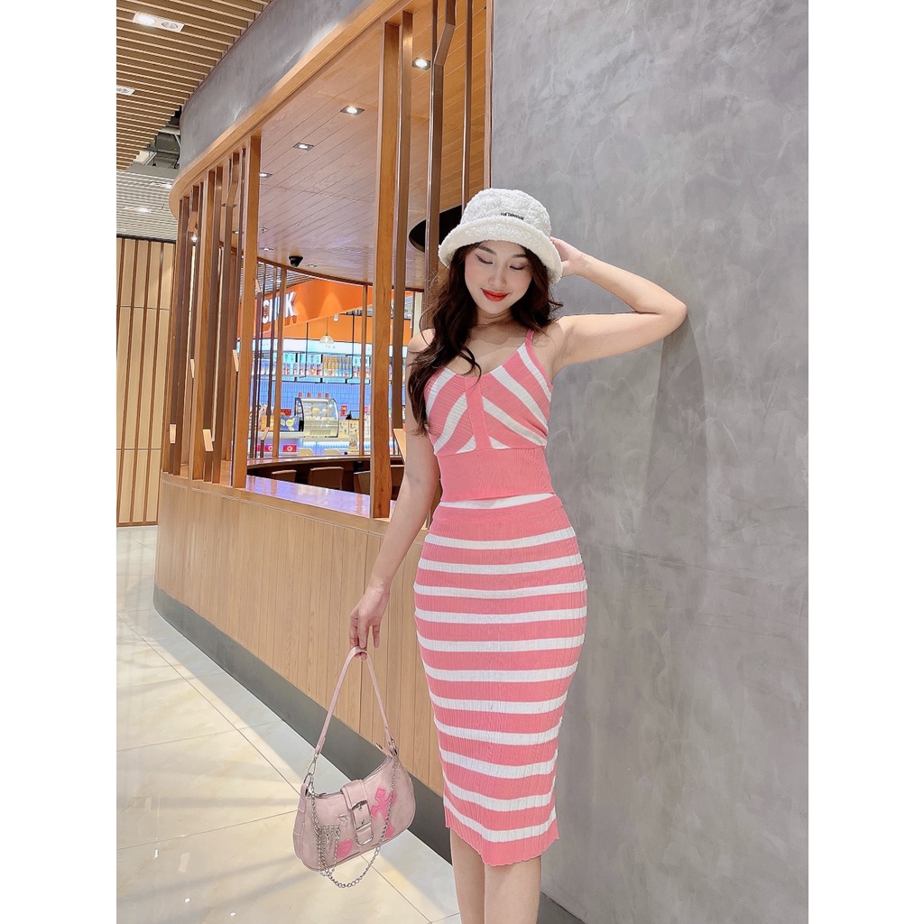 Set đồ len 2 dây áo + chân váy sành điệu Set Abir DS03 Cin house