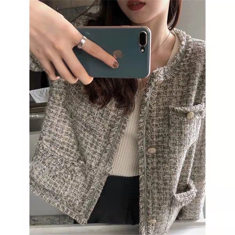 Áo khoác dạ Tweed xám | BigBuy360 - bigbuy360.vn