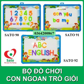 Bộ bảng từ+chữ nam châm CON NGOAN TRÒ GIỎI (Sato90-91-92)