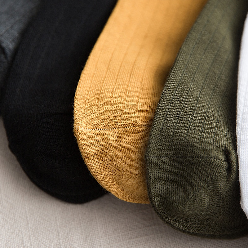 WAFNHA D169 Vớ Cotton Cổ Vừa Thấm Hút Mồ Hôi Màu Trơn Cho Nam Và Nữ