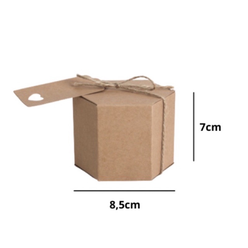 Set 10 hộp đựng quà, hộp gói quà hình lục giác độc đáo LingHouse