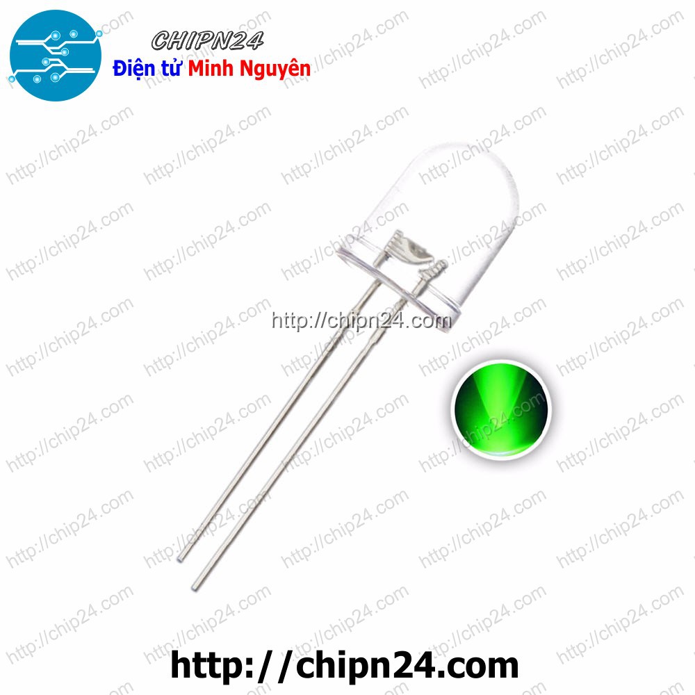 [5 CON] (TK1) Led 10mm Trong XANH LÁ