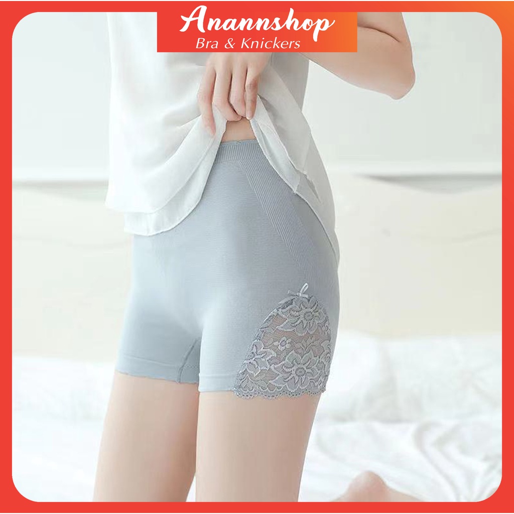 Quần Ngủ Nữ Có Thể Mặc Trong Váy Chất Liệu Cotton Phối Ren Gợi Cảm Hỗ Trợ Nâng Mông Co Dãn 4 Chiều