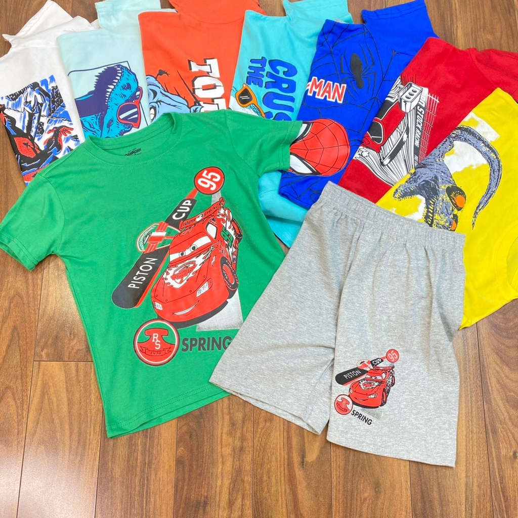 Bộ bé trai cộc tay quần đùi 15-40kg cotton Osh.kosh size đại