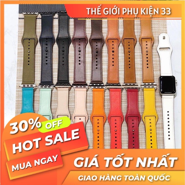 [ SIÊU HOT ] Dây đeo da cho đồng hồ Apple Watch, Nhiều màu xuất sắc, mỏng, mềm, nhẹ, đủ size