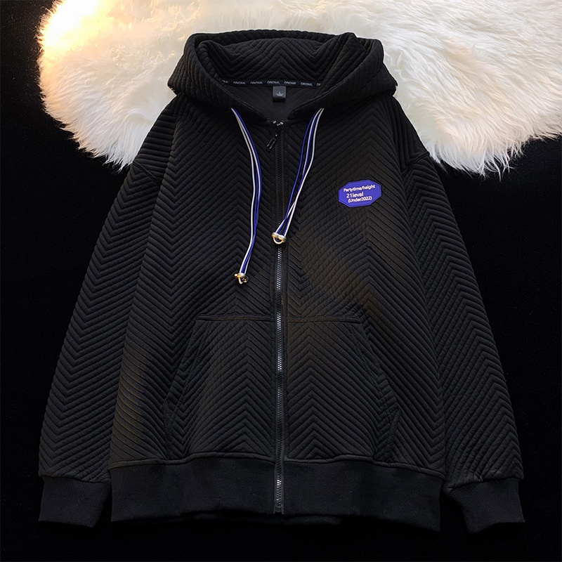 Áo Khoác Cardigan Có Nón Trùm Đầu Kết Cấu Nhãn Hiệu Mỹ Thời Trang Mùa Thu Dễ Phối Đồ Dành Cho Nam Fru107