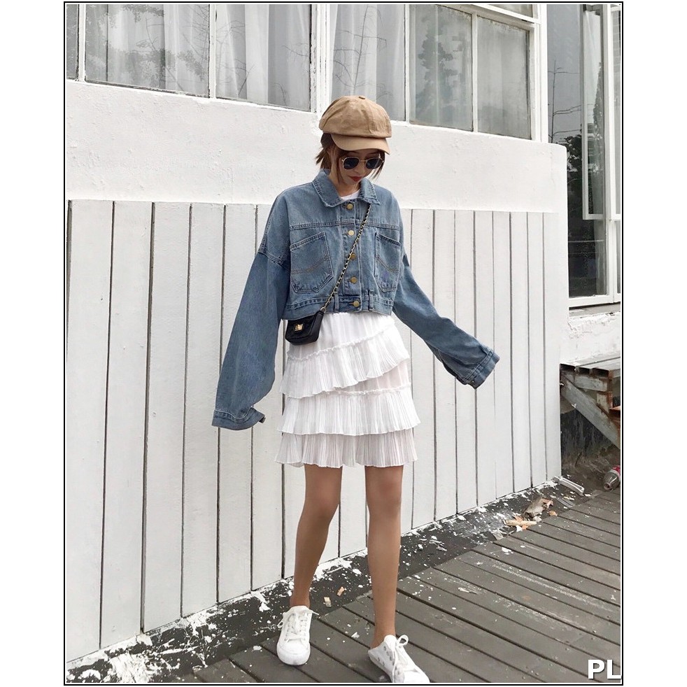 ÁO KHOÁC JEAN NỮ STREN PHỐI CÚC SAU LƯNG SIÊU HOT XỊN PL2-05