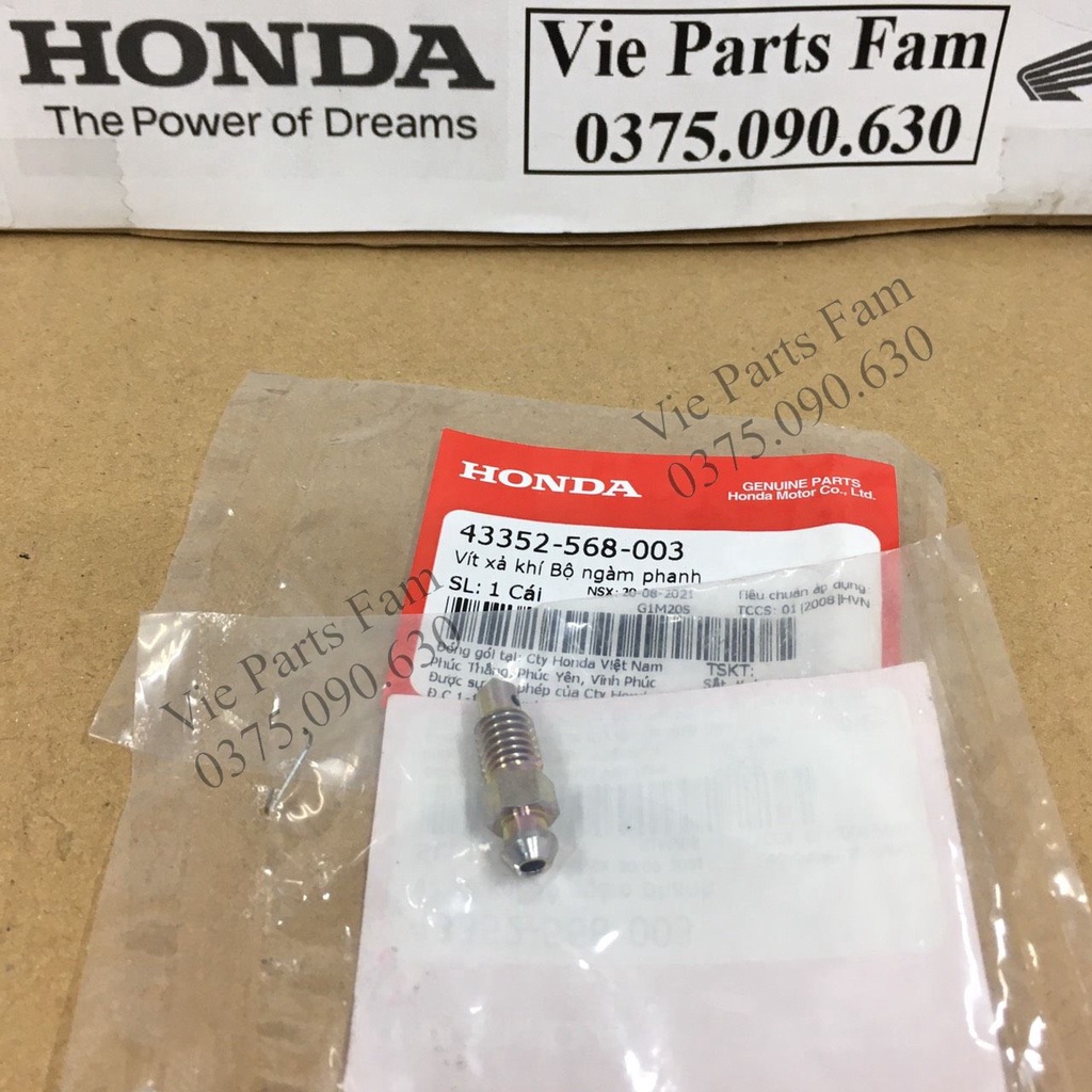 Vít xả gió heo dầu Honda  - Hàng chính hãng Honda