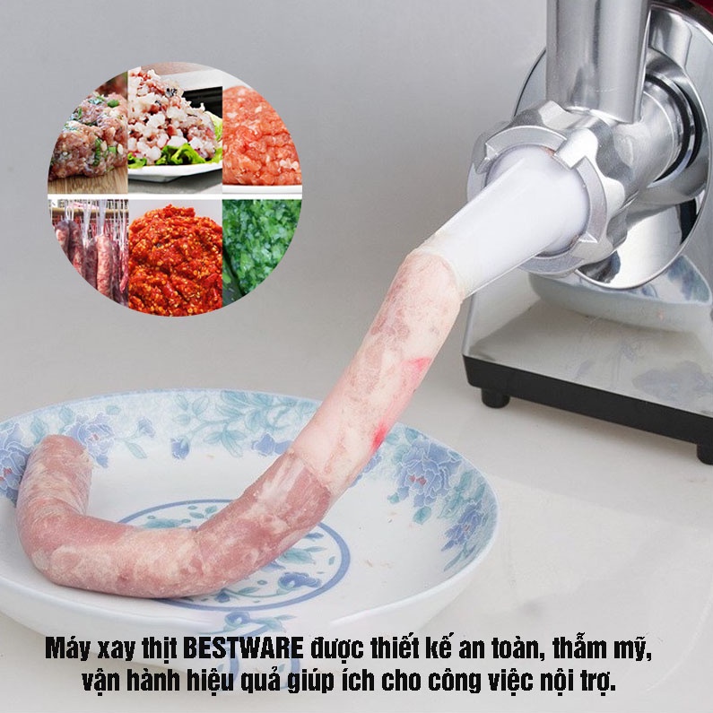 Máy làm xúc xích, giò, chả- Xay thịt tự động đa chức năng, có thể cắt thái rau củ quả- Dễ dàng tháo rời vệ sinh!