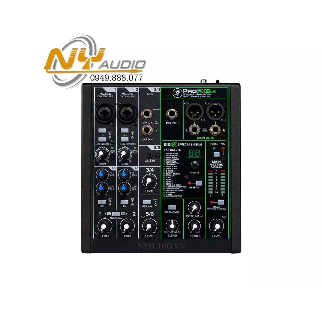 Thiết bị mixer phòng thu Mackie ProFX6v3