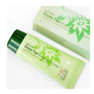 Kem chống nắng chiết xuất trà xanh Cellio Green Tea Whitening Sun Cream SPF50 PA+++ 70g