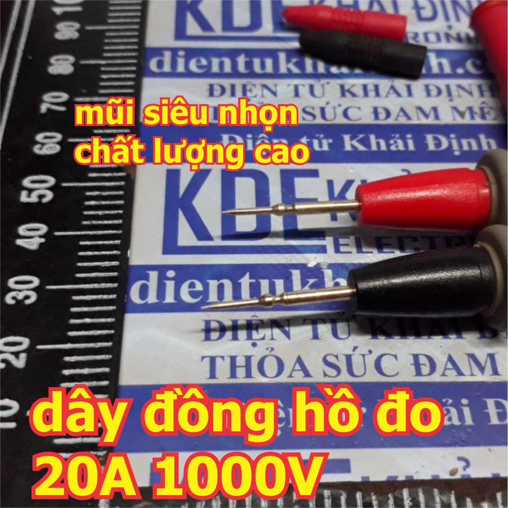 DÂY TÍN HIỆU que đo ĐỒNG HỒ VẠN NĂNG 1 đen 1 đỏ DÒNG 10A/ 20A 1000V kde3591