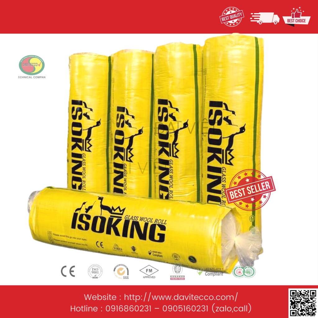 Bông Thủy Tinh cách nhiệt - Nhâp khẩu trực tiếp Len thủy tinh Glasswool cách nhiệt cách âm chống cháy