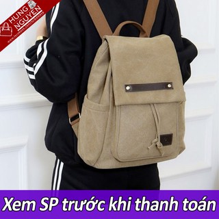 Ba lô vải bố Canvas cao cấp nữ thời trang Hàn Quốc 2020