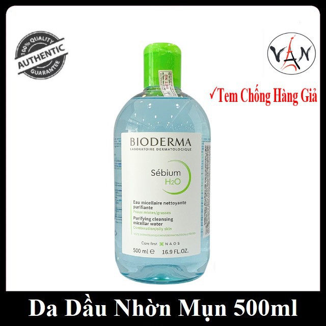 [Tem Chính Hãng] Nước tẩy trang bioderma sebium sensibio xanh hồng da dầu nhờn mụn 100ml 500ml | BigBuy360 - bigbuy360.vn