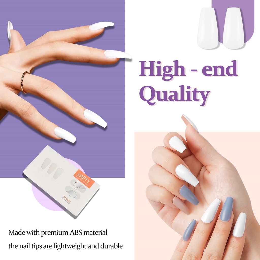 Foreverlily Diy personal nail shop can use 168 pcs of white nail enhancement tablets