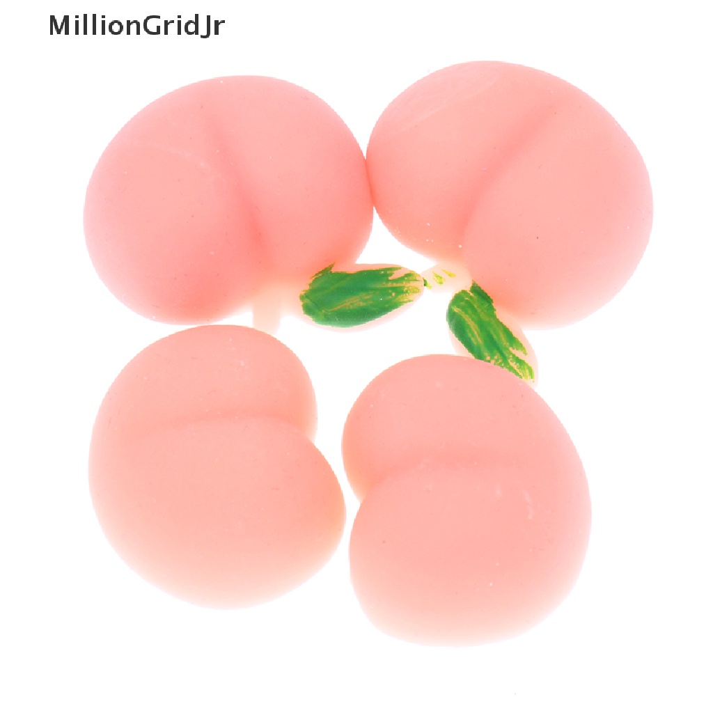 Bộ 2 đồ chơi bóp giảm căng thẳng hình mông quả đào bằng silicon mềm dễ thương