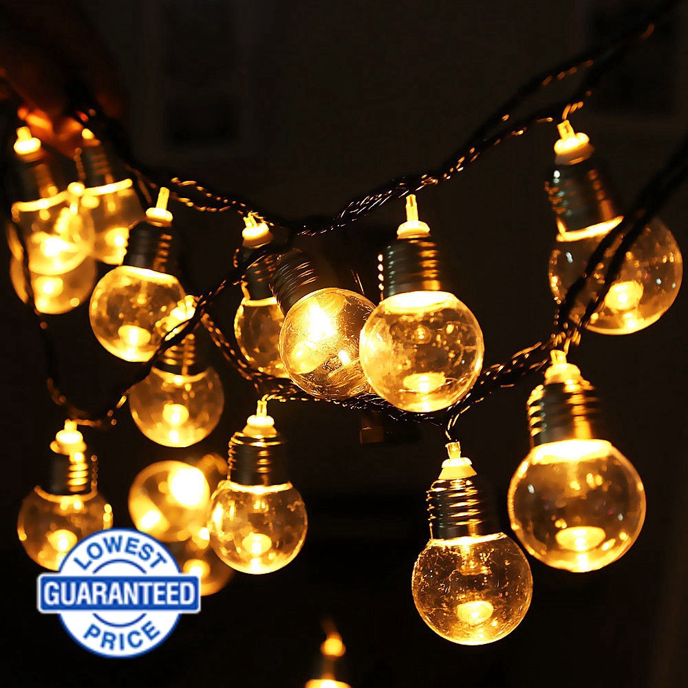 Dải đèn LED 20 bóng ánh sáng trắng ấm dài 6m trang trí tiệc