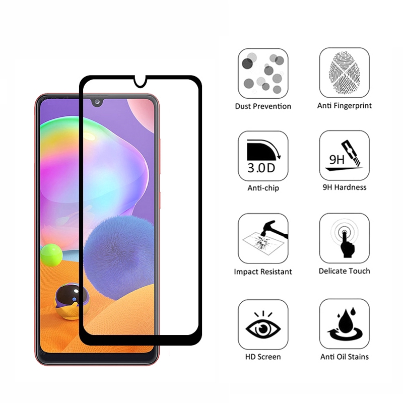 Samsung A31 Full Tempered Glass Samsung Galaxy Note 10 S10 Lite M11 M21 M31 A51 A71 A01 A50S A50 A30S A30 A20s A20 Full Screen Tempered Glass Protector
