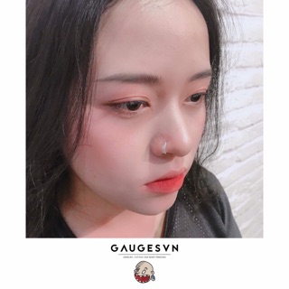 Khuyên mũi vòng bạc thái hình lông vũ _ kmui00055