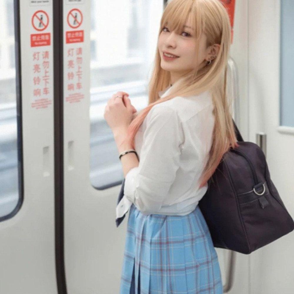 AROMA Tóc Giả Cosplay Marin Kitagawa Màu Vàng Hồng Đáng Yêu