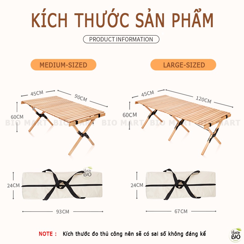 Bàn Gỗ Cắm Trại, Phượt, Dã Ngoại Moutainhiker Gấp Gọn – Bàn Gấp Dã Ngoại Du Lịch Bằng Gỗ Thông Minh - BIO226
