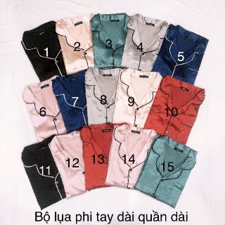 PIJAMA LỤA PHI SIÊU ĐẸP TAY DÀI QUẦN DÀI