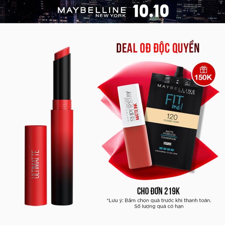 Son Lì Mịn Môi Siêu Nhẹ Cao Cấp Maybelline New York Color Sensational Ultimatte 1.7g 👄