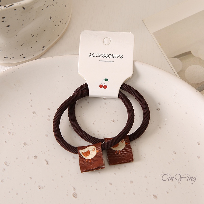 GETNOIVAS Set 2 Dây Buộc Tóc Màu Trơn Độ Co Giãn Cao Đơn Giản Độ Co Giãn Cao 2 Cái