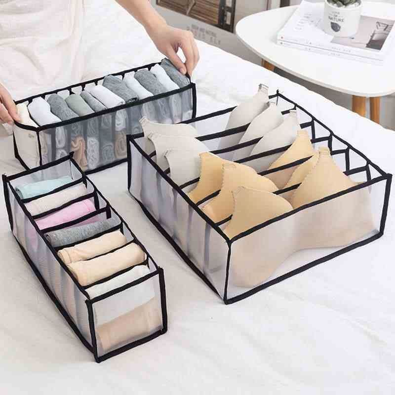 Set 3 túi vải lưới đựng đồ lót, tất vớ chia ngăn tiện gọn
