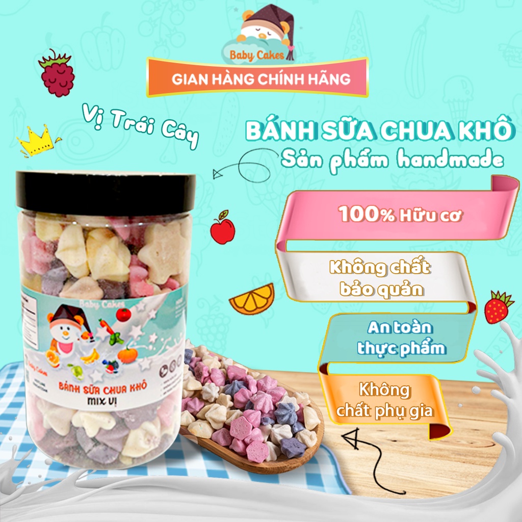 Bánh Ăn Dặm Cho Bé, Bánh Sữa Chua Vị Trái Cây, Rau Củ Handmade BABYCAKES Chính Hãng