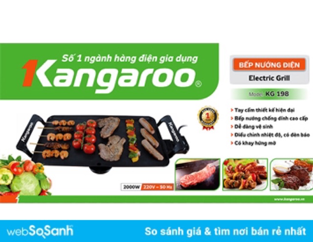 [Mã ELMSBC giảm 8% đơn 300k] Bếp Nướng Điện Kangaroo KG198 BH 12 tháng Toàn Quốc