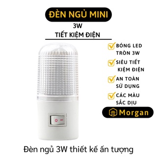 [1 ĐỔI 1] Đèn Ngủ - Đèn Ngủ Hình Trụ 3W, Ánh Sáng Trắng Dịu Mắt, Dễ Đi Vào Giấc Ngủ 6262