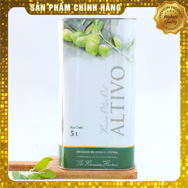 Dầu oliu 5 Lit nguyên chất Altivo 100% từ quả oliu