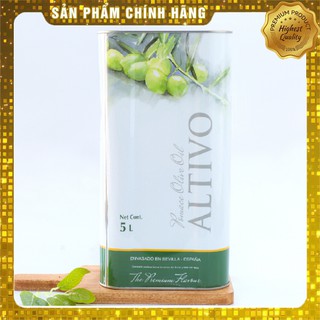 Dầu oliu 5 Lit nguyên chất Altivo 100% từ quả oliu